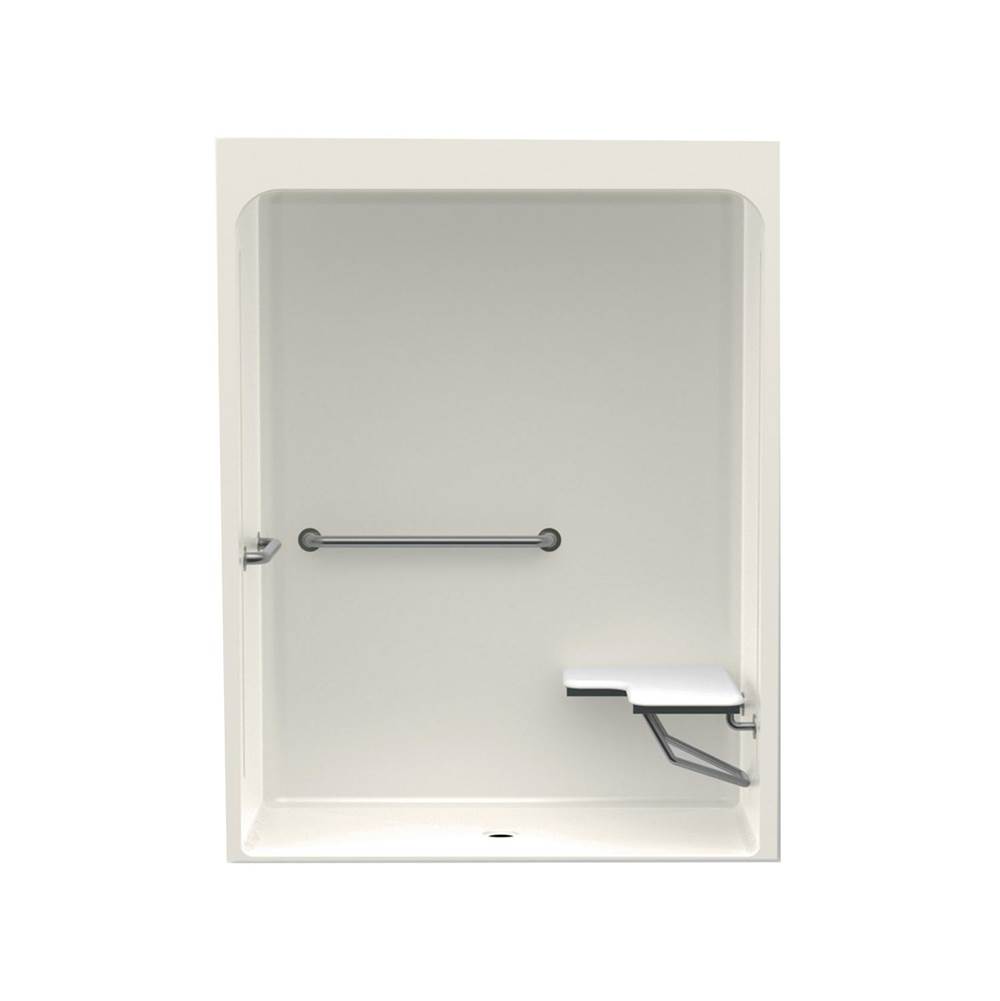 Aquatic 6030BFSC 60 x 30 Acrylic Alcove Center Drain One-Piece Shower in Biscuit