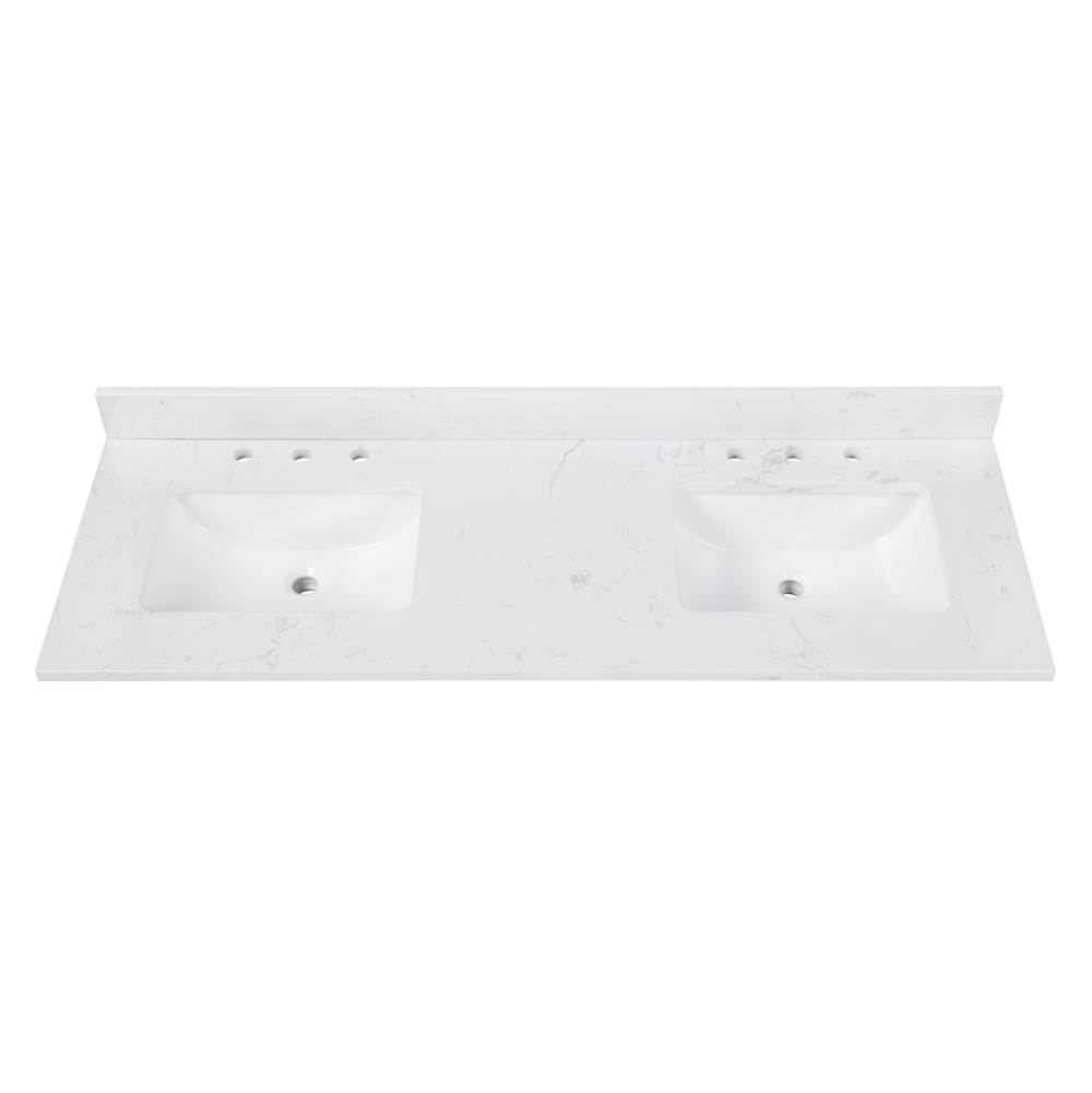 Avanity Avanity 61 in. Cala White Engineered Stone Top with Dual Rectangular Sinks