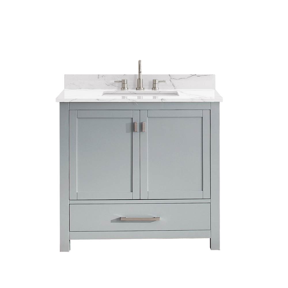 Avanity Avanity Modero 37 in. Vanity in Chilled Gray finish with Cala White Engineered Stone Top