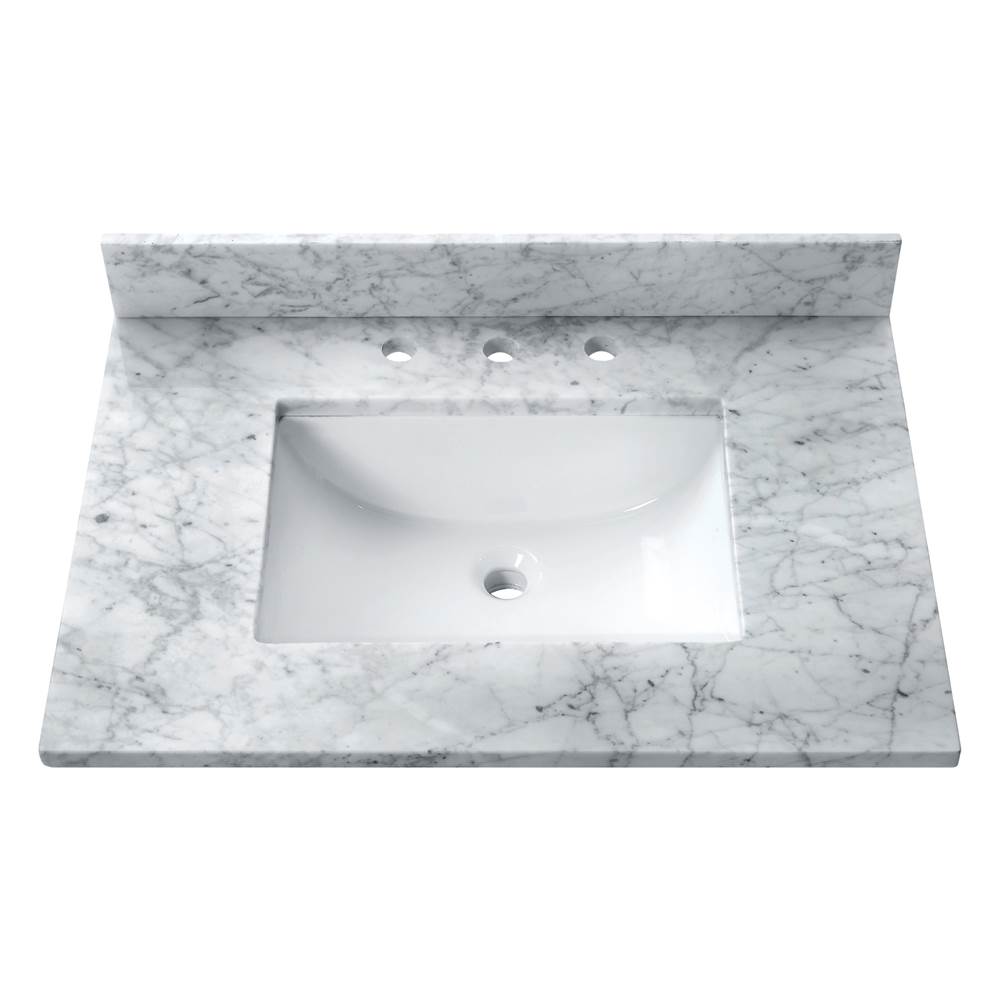 Avanity Avanity 31 in. Carrara White Marble Top with Rectangular Sink