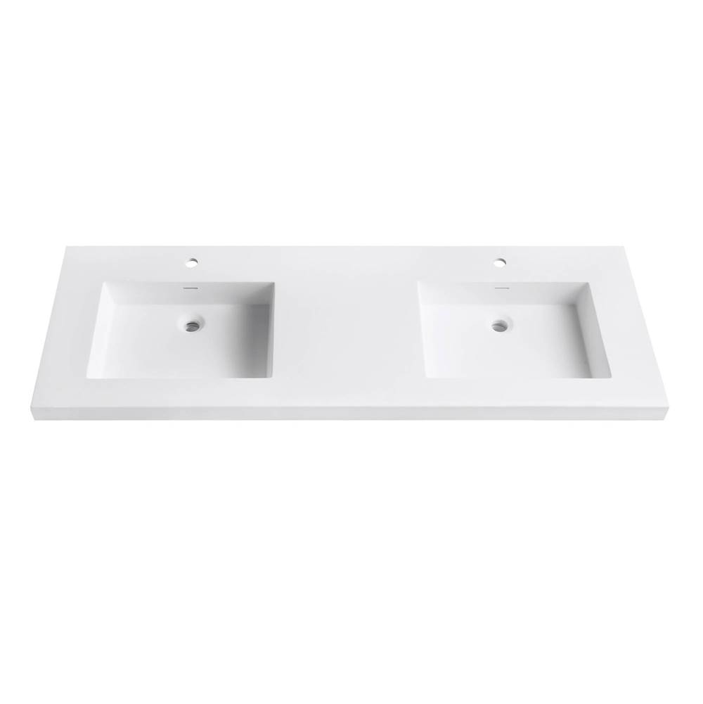 Avanity VersaStone 61 in. Solid Surface Vanity Top with Integrated Double Bowl in Matte finish