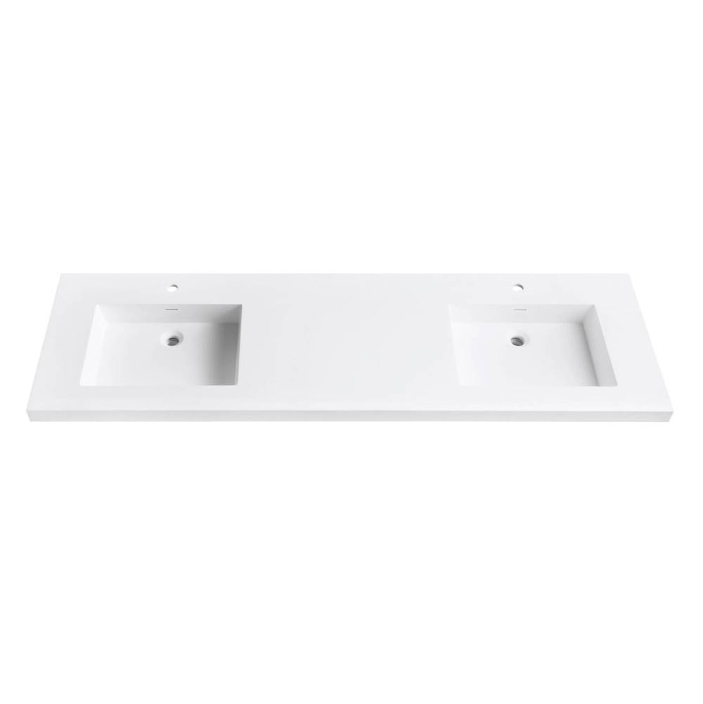 Avanity VersaStone 73 in. Solid Surface Vanity Top with Integrated Double Bowl in Matte finish