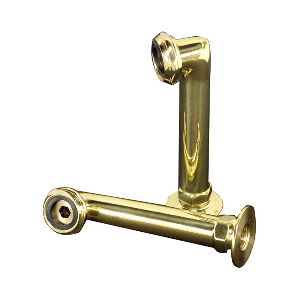 Barclay Elbows for Deck Mounting, 6'', Pair,  Polished Brass