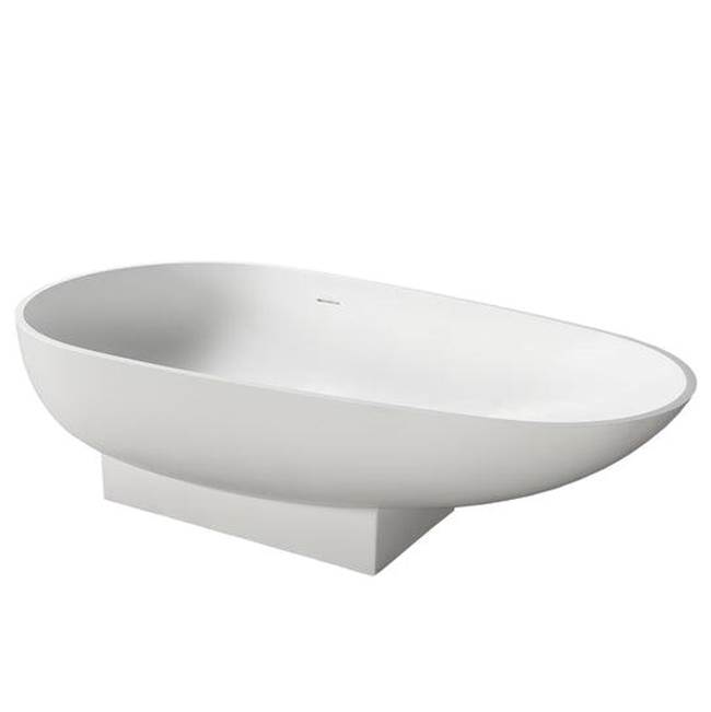 Barclay Carlyle 70'' Resin Oval Tub,w/ OF and Drain, White Gloss