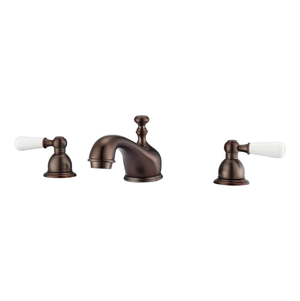 Barclay Marsala 8''cc Lav Faucet, withHoses,Porcelain Lever Hdls,ORB