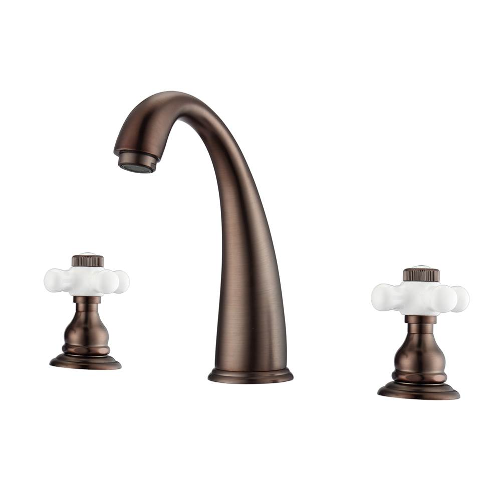 Barclay Maddox 8''cc Lav Faucet, withhoses,Porcelain Cross Hdls,ORB