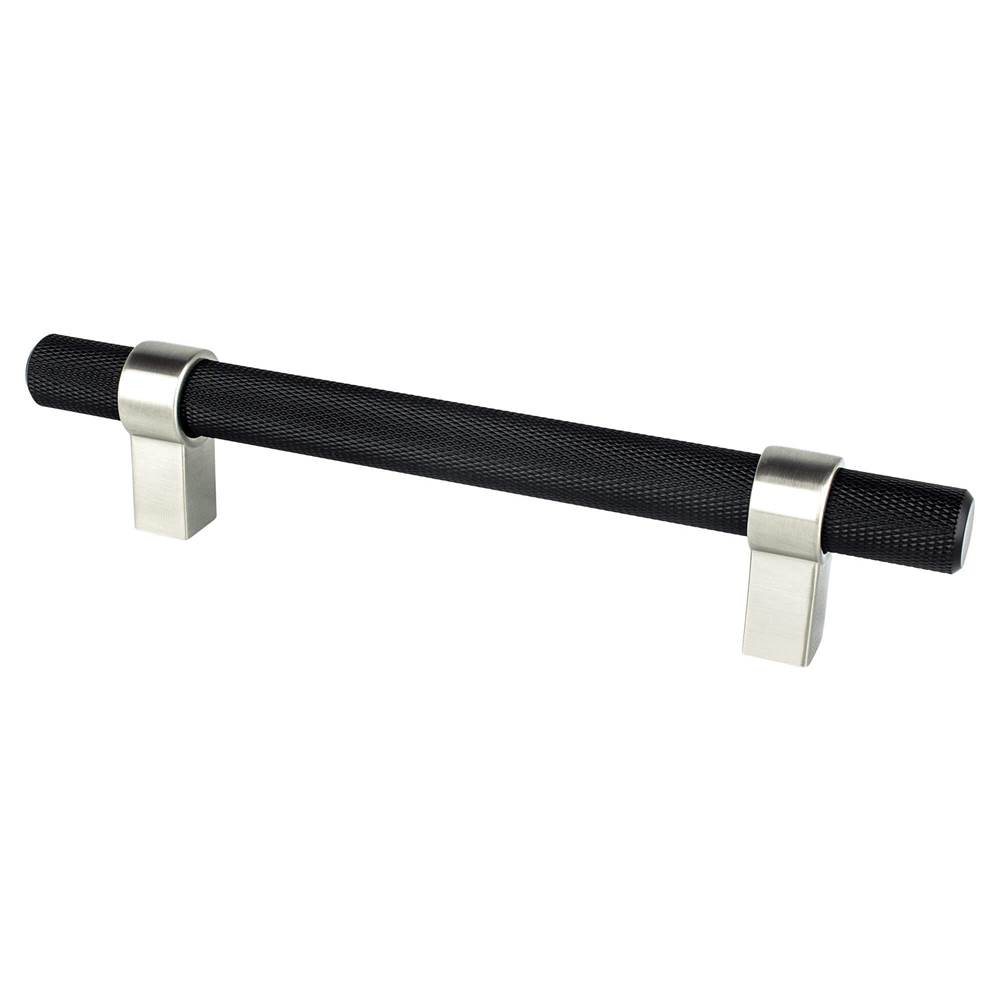 Berenson Radial Reign 128mm CC Matte Black Bar and Brushed Nickel Posts Pull