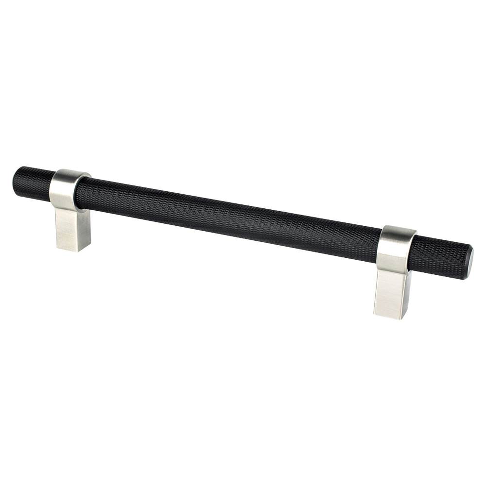 Berenson Radial Reign 160mm CC Matte Black Bar and Brushed Nickel Posts Pull