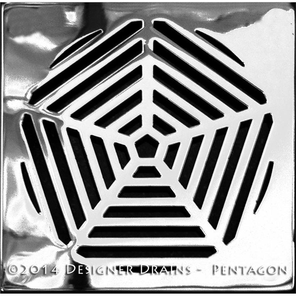 Designer Drains Geometric Pentagon No. 4