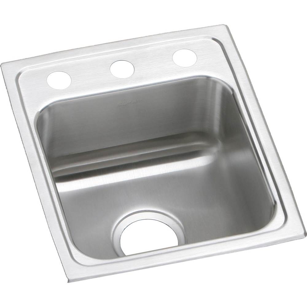 Elkay Lustertone Classic Stainless Steel 13'' x 16'' x 5-1/2'', 3-Hole Single Bowl Drop-in ADA Sink