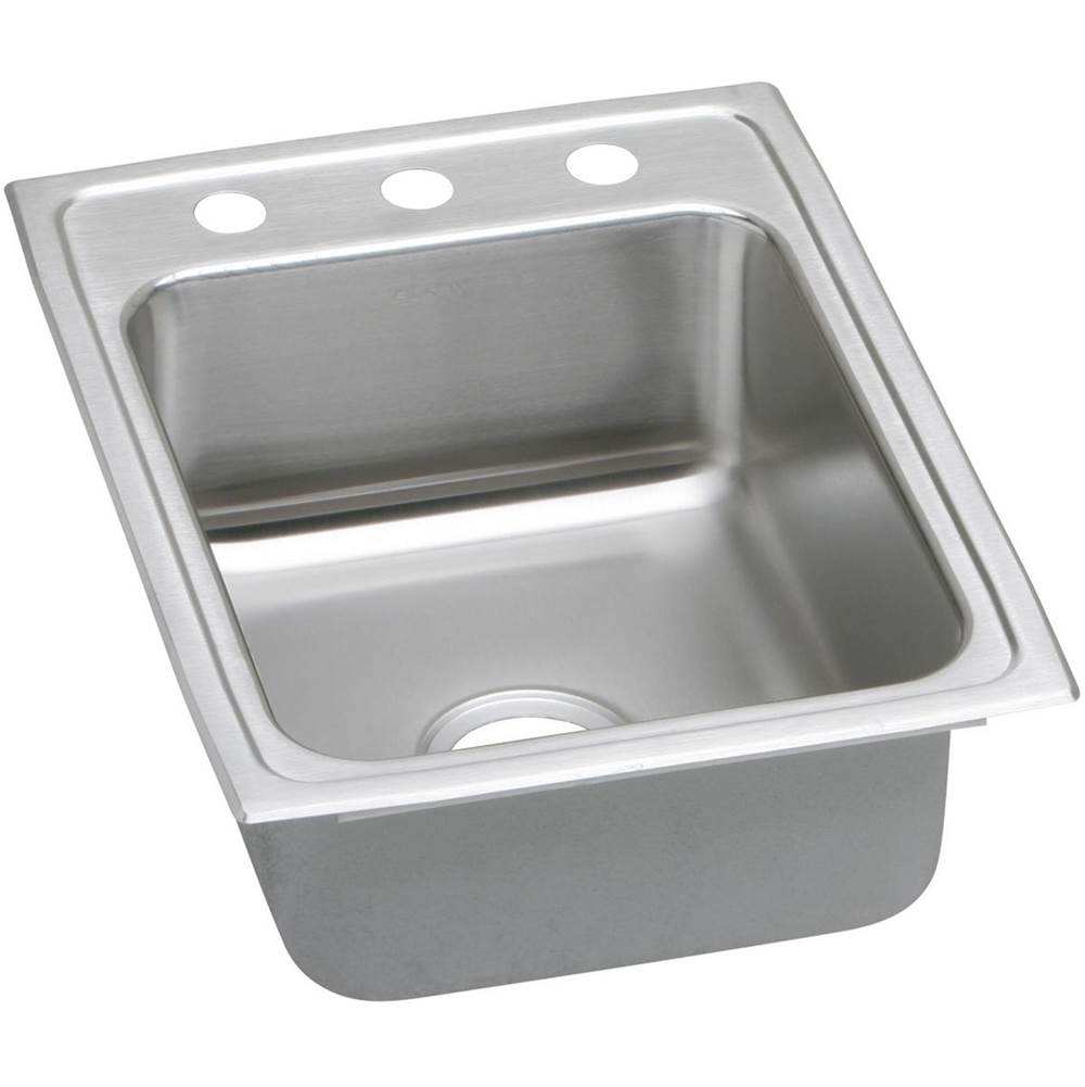Elkay Lustertone Classic Stainless Steel 17'' x 22'' x 6-1/2'', 1-Hole Single Bowl Drop-in ADA Sink with Quick-clip