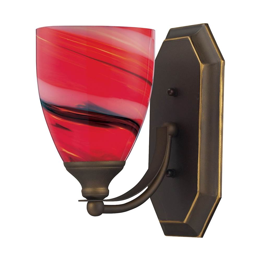 Elk Lighting Mix-N-Match Vanity 1-Light Wall Lamp in Aged Bronze With Candy Glass