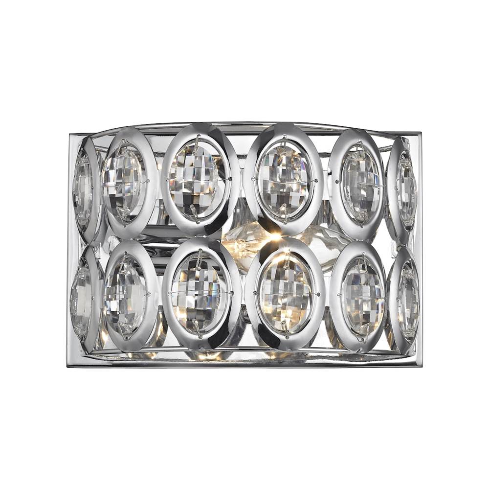 Elk Lighting Tessa 1-Light Vanity Sconce in Polished Chrome With Clear Crystal