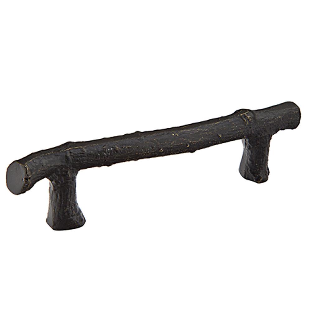 Emtek Sandcast Bronze Twig Pull, 6'' C-C, MB