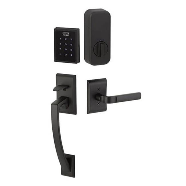 Emtek Electronic EMPowered Motorized Touchscreen Keypad Entry Set with Ares Grip, Spencer Lever, LH, US19
