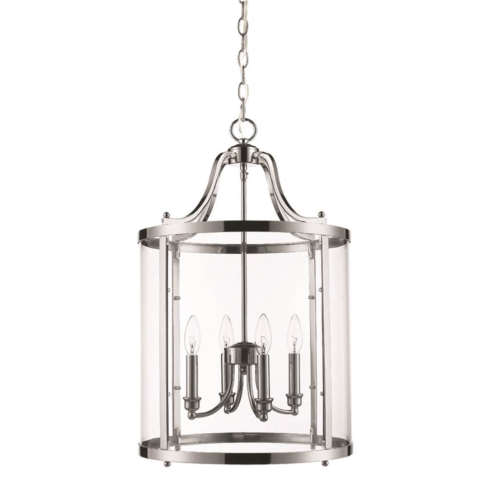 Golden Lighting Payton 4-Light Pendant in Chrome with Clear Glass