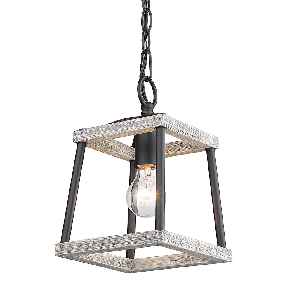 Golden Lighting Teagan Mini Pendant in Natural Black with Gray Harbor Accents