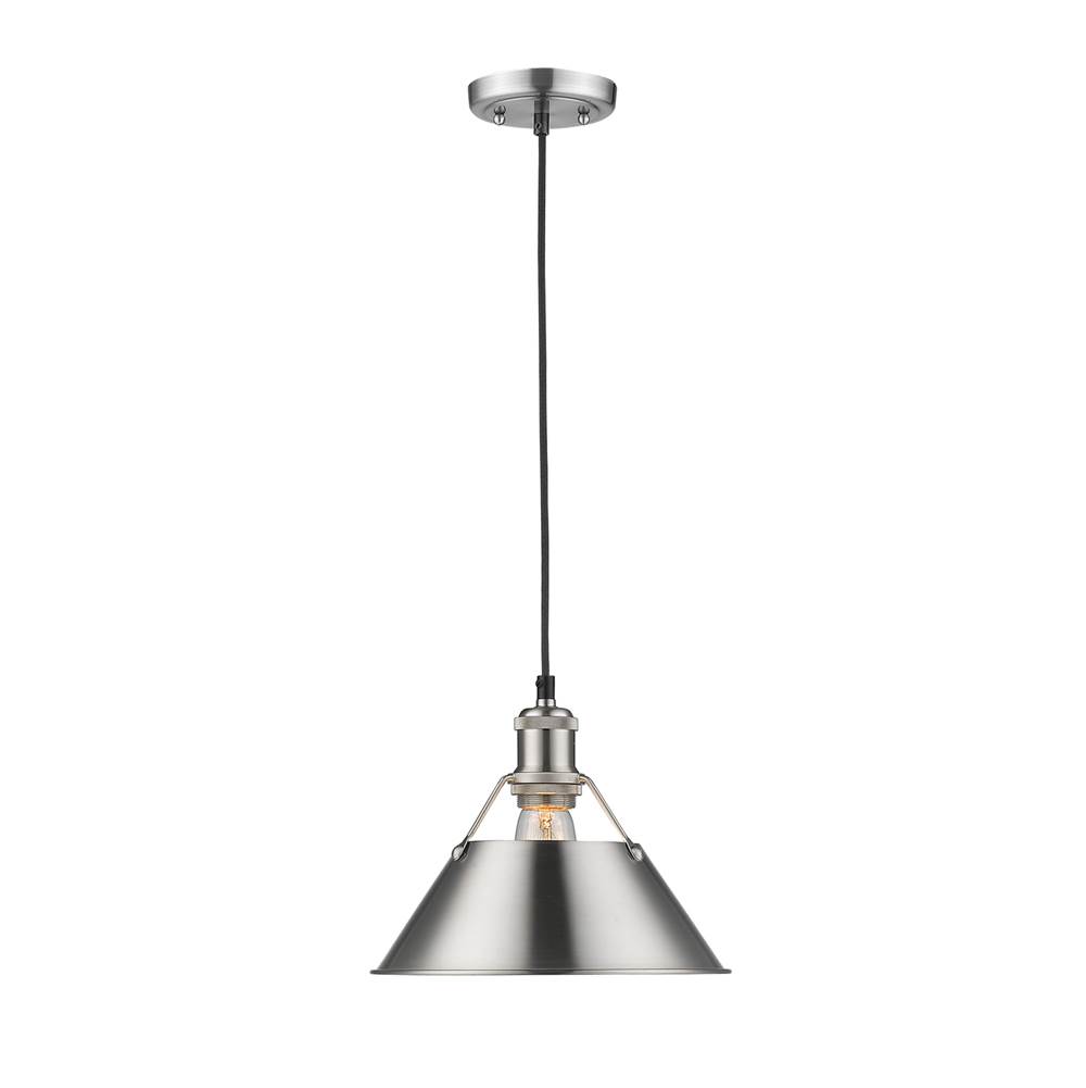 Golden Lighting Orwell PW 1 Light Pendant - 10'' in Pewter with Pewter Shade