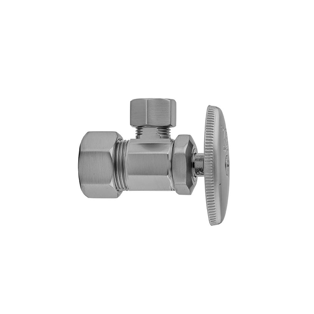 Jaclo Multi Turn Angle Pattern 5/8'' O.D. Compression (Fits 1/2'' Copper) x 3/8'' O.D. Supply Valve with Oval Handle