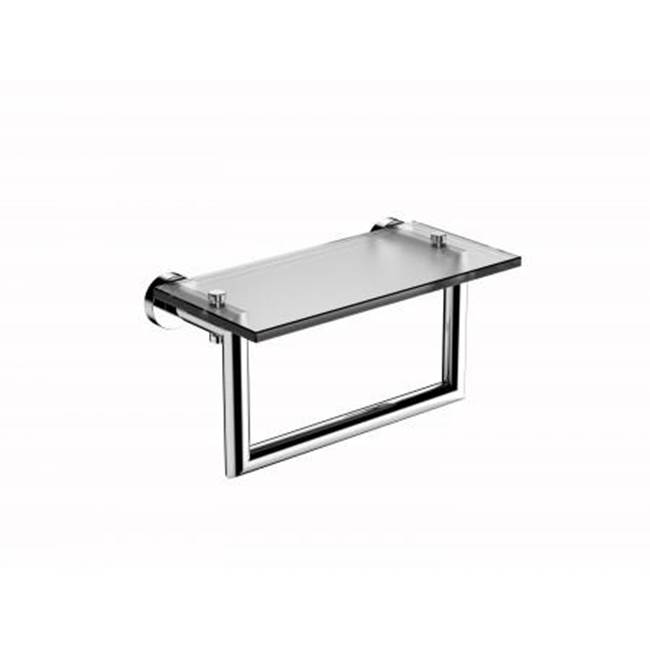 Kartners OSLO - 10-inch Glass Shelf with Towel Rail-Matte White