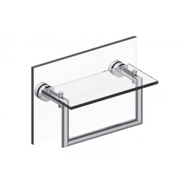 Kartners OSLO - 10-inch Glass Shelf with Towel Rail Through Glass-Oil Rubbed Bronze