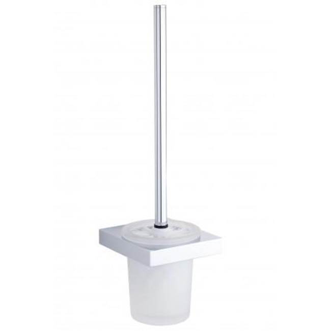 Kartners BERLIN - Wall Mounted Toilet Brush Set with Frosted Glass-Brushed Brass