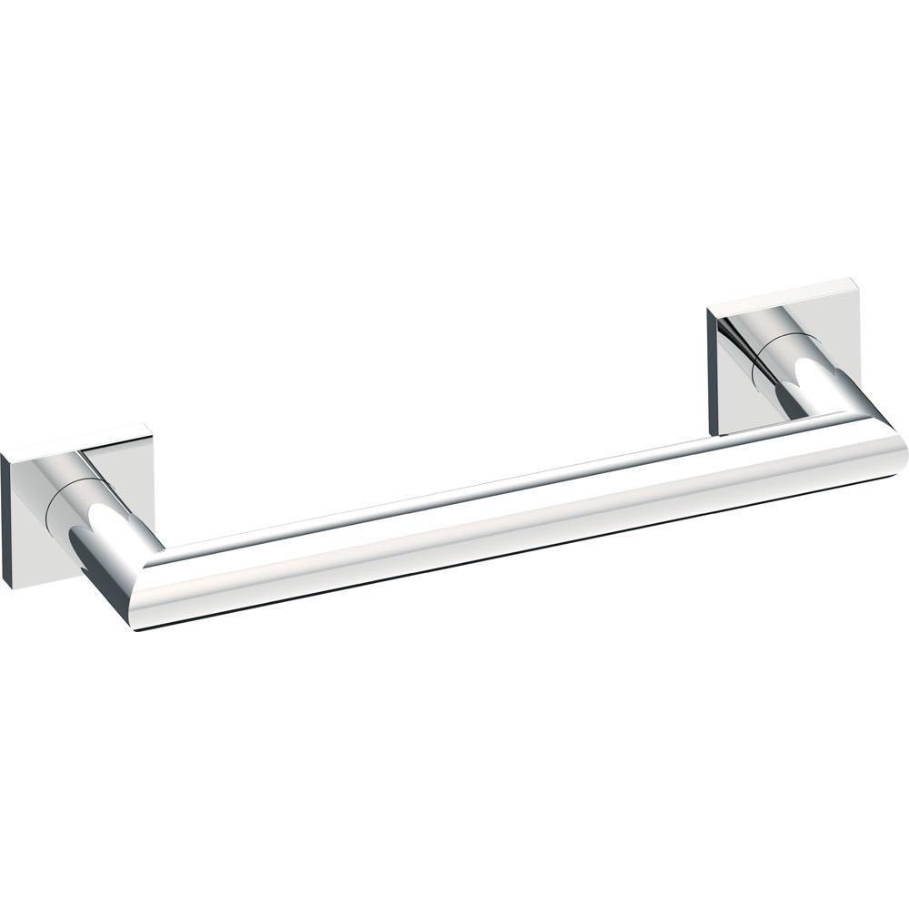 Kartners 9600 Series 12-inch Mitered Grab Bar with Square Rosettes-Polished Nickel