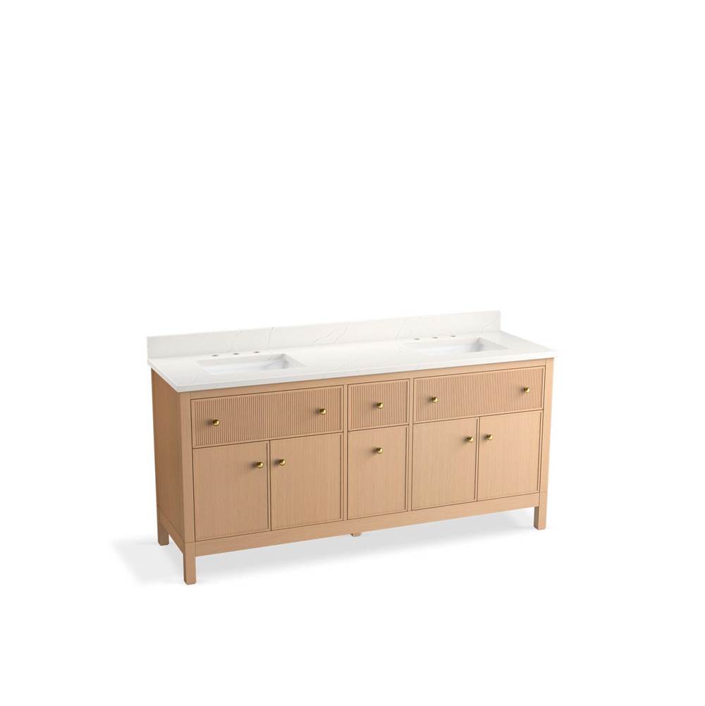 Kohler Malin™ by Studio McGee 72'' bathroom vanity cabinet with sinks and quartz top