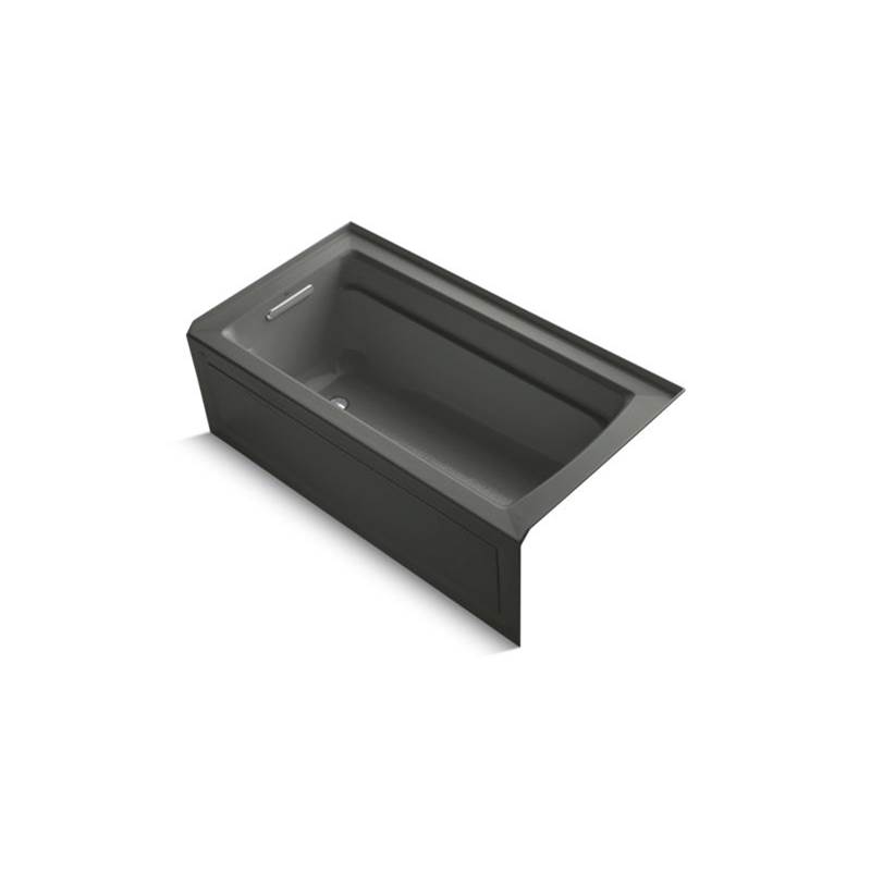 Kohler Archer® 60'' x 32'' alcove bath with Bask® heated surface, integral apron, integral flange, and left-hand drain