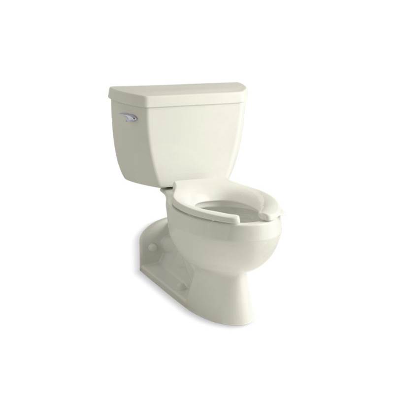 Kohler Barrington™ Two-piece elongated 1.0 gpf toilet with Pressure Lite® flushing technology, left-hand trip lever and toilet tank locks