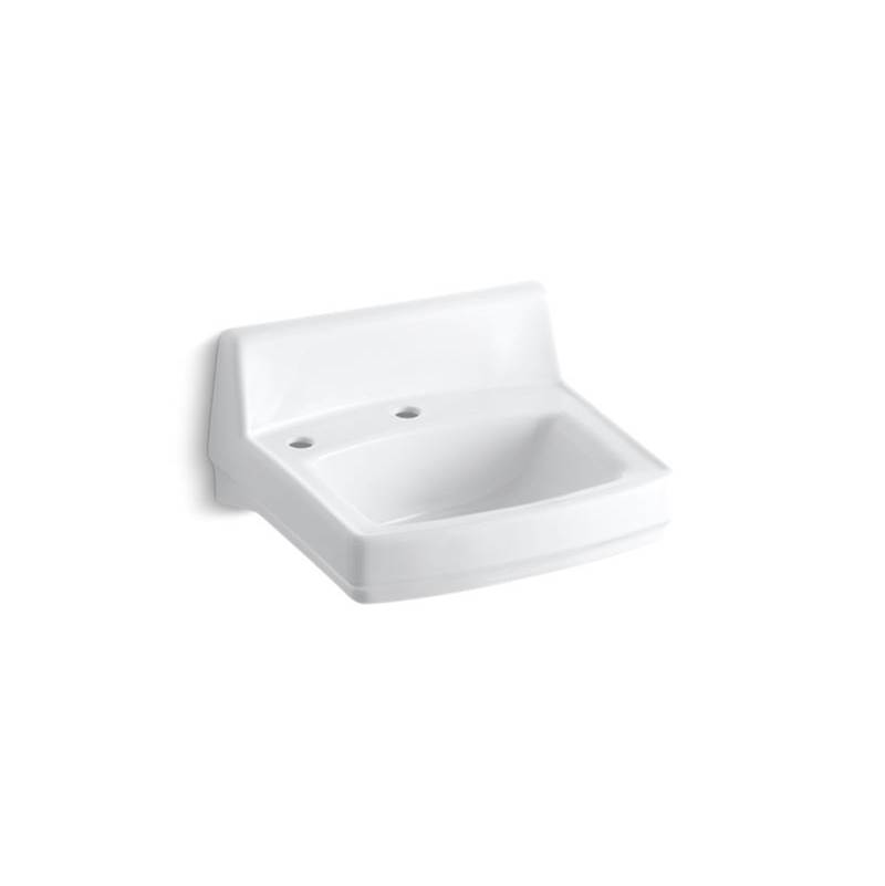 Kohler Greenwich™ 20-3/4'' x 18-1/4'' wall-mount/concealed arm carrier bathroom sink with single faucet hole, no overflow and left-hand soap dispenser hole