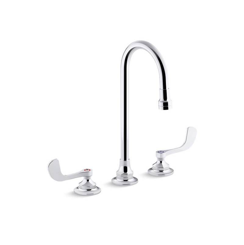 Kohler Triton® Bowe® 1.0 gpm widespread bathroom sink faucet with aerated flow, gooseneck spout and wristblade handles, drain not included