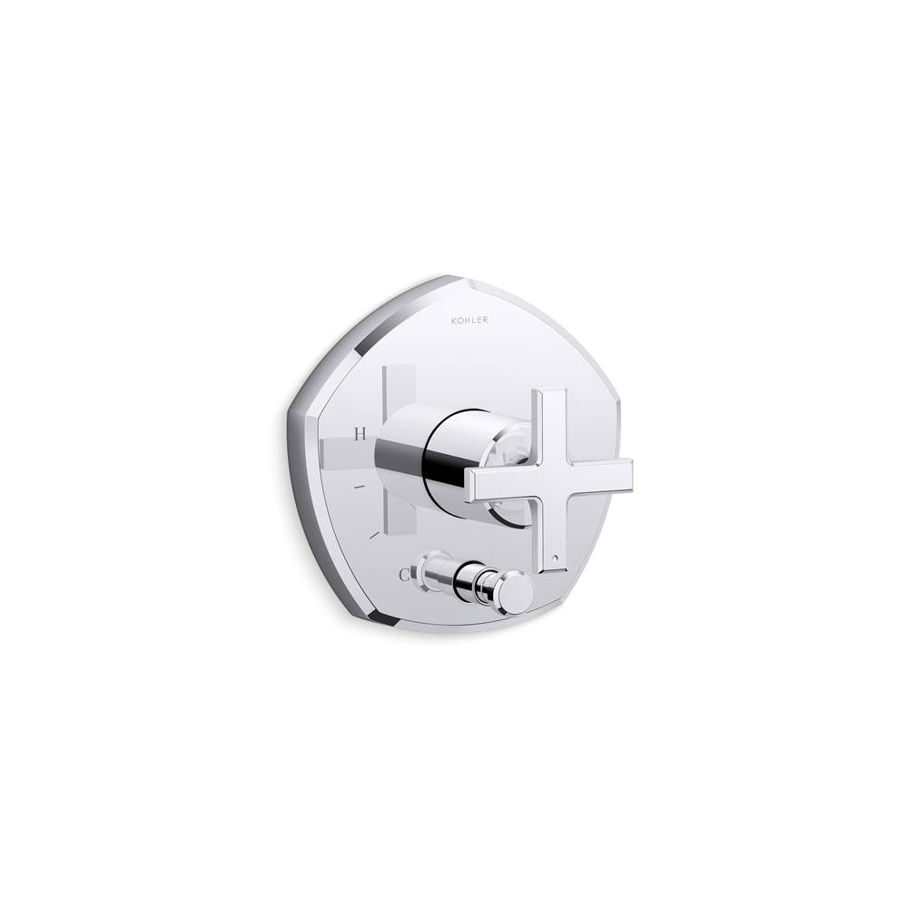 Kohler Occasion™ Rite-Temp® shower valve trim with diverter and cross handle