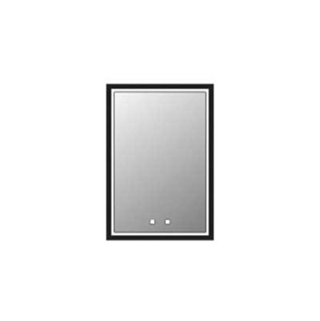 Madeli Illusion Lighted Mirrored Cabinet , 20X36''-Left Hinged-Recessed Mount, Satin Brass Frame-Lumen Touch+, Dimmer-Defogger-2700/4000 Kelvin