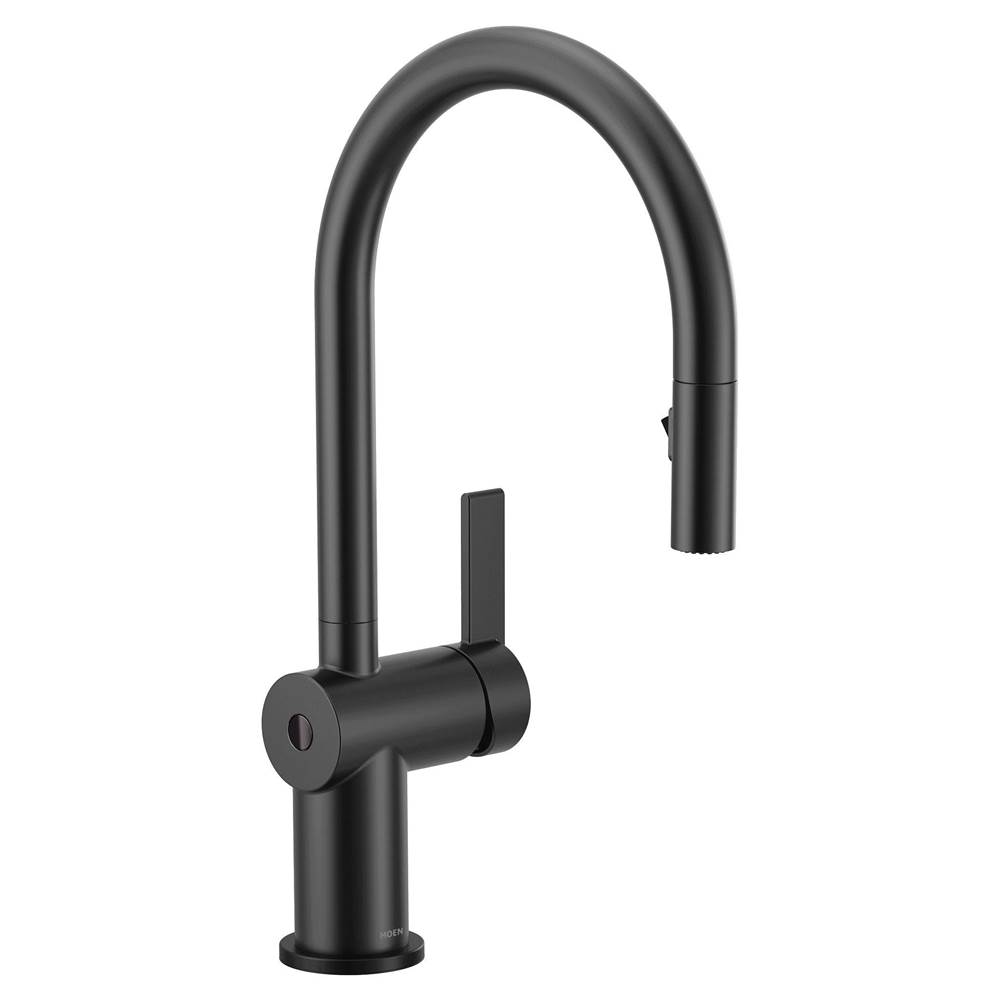Moen Cia Touchless 1-Handle Pull-Down Sprayer Kitchen Faucet with MotionSense Wave and Power Clean in Matte Black