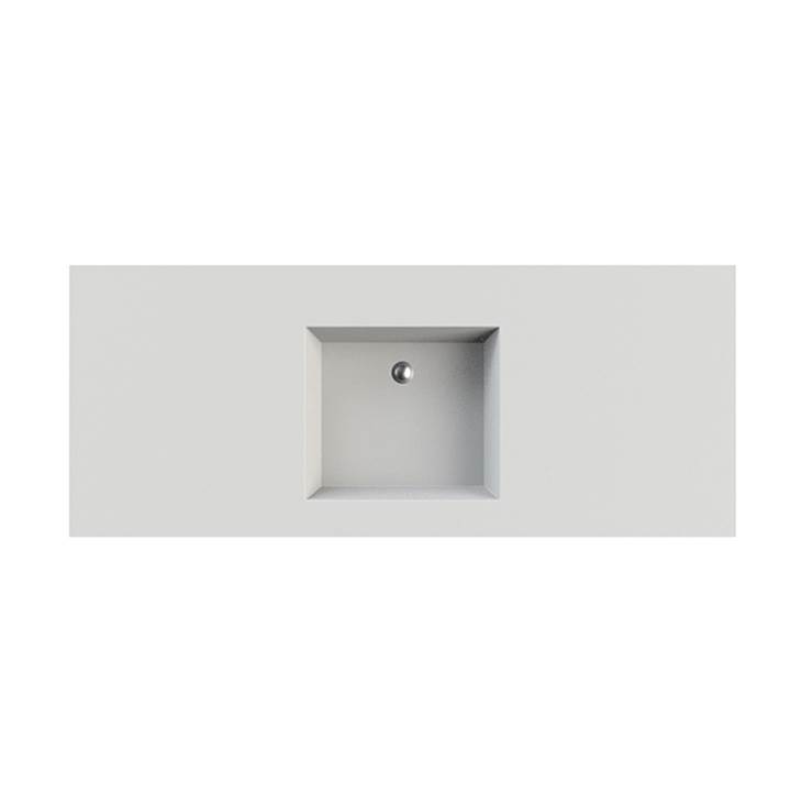 MTI Baths Petra 1 Sculpturestone Counter Sink Single Bowl Up To 56''- Gloss White