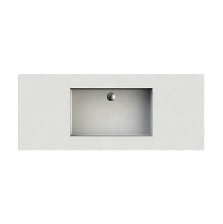 MTI Baths Petra 13 Sculpturestone Counter Sink Double Bowl Up To 68''- Gloss White