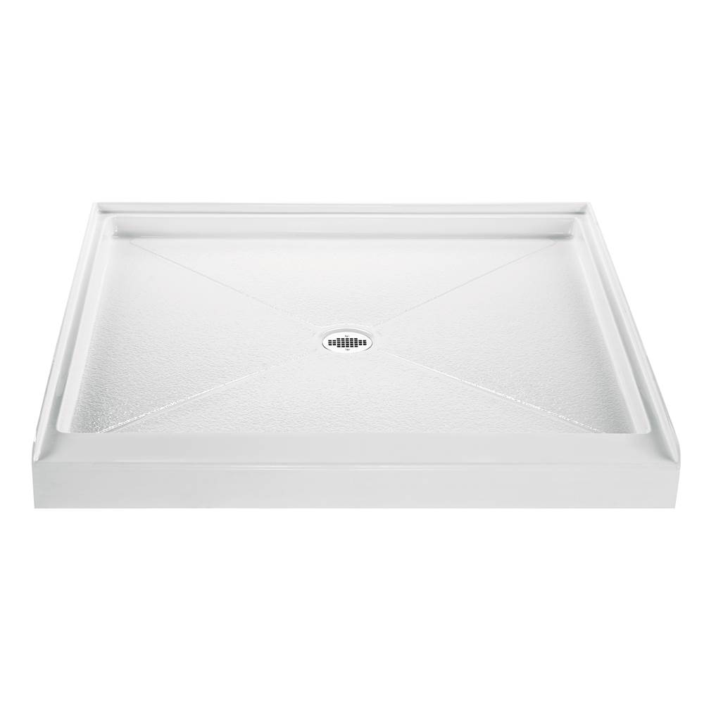 MTI Baths 3636 Acrylic Cxl Center Drain 3-Sided Integral Tile Flange - White
