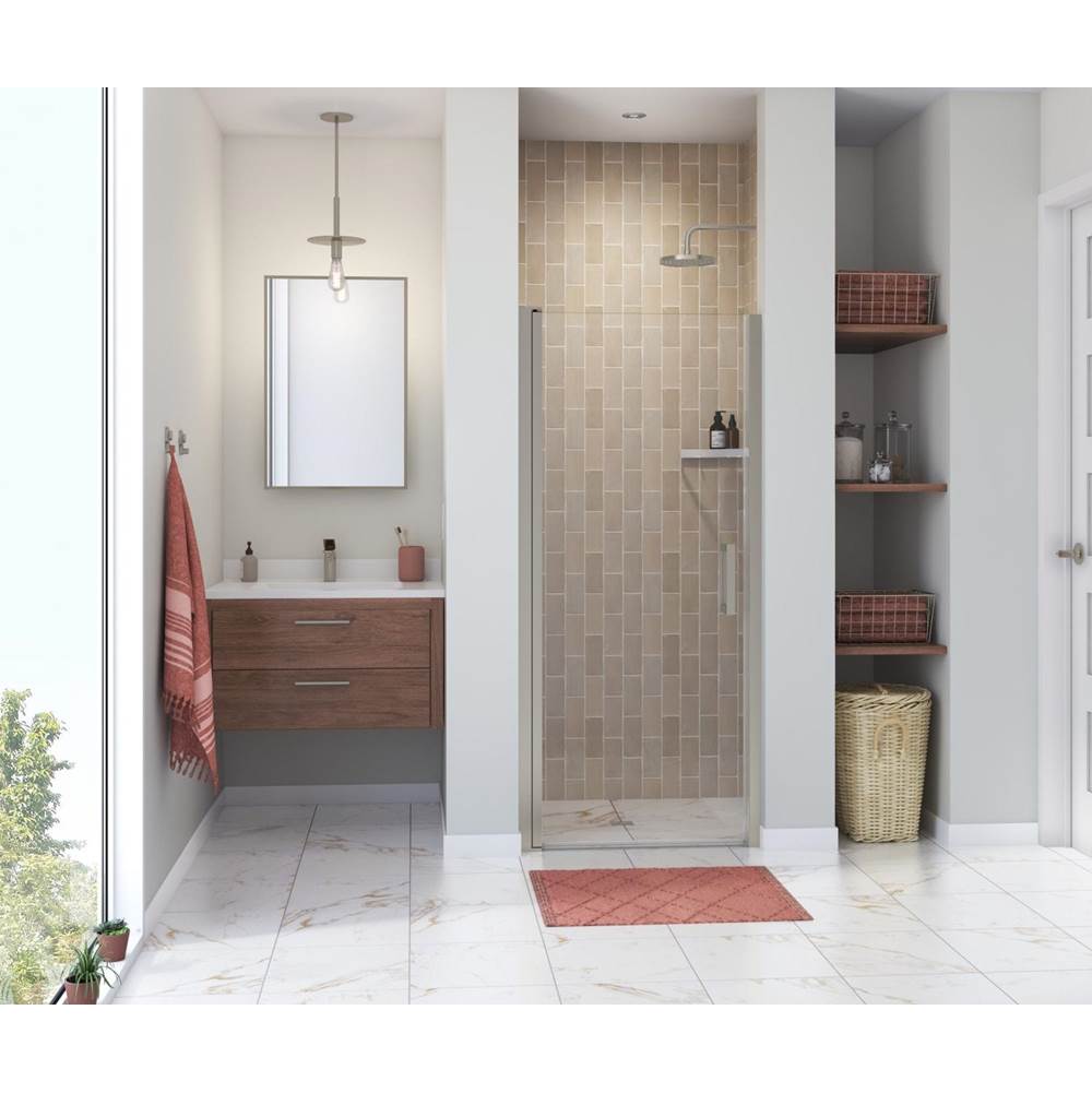 Maax Manhattan 29-31 x 68 in. 6 mm Pivot Shower Door for Alcove Installation with Clear glass & Square Handle in Brushed Nickel