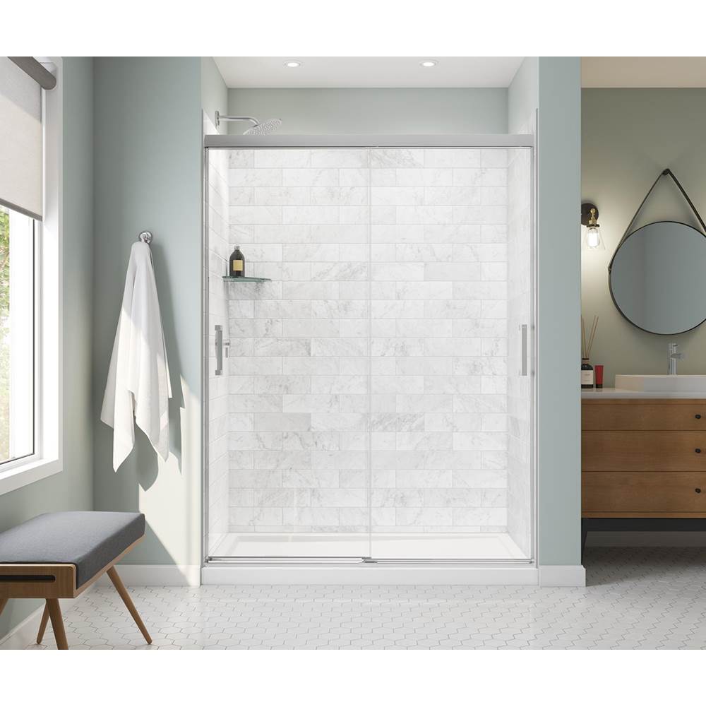 Maax Incognito 76 56-59 x 76 in. 8mm Sliding Shower Door for Alcove Installation with Clear glass in Chrome
