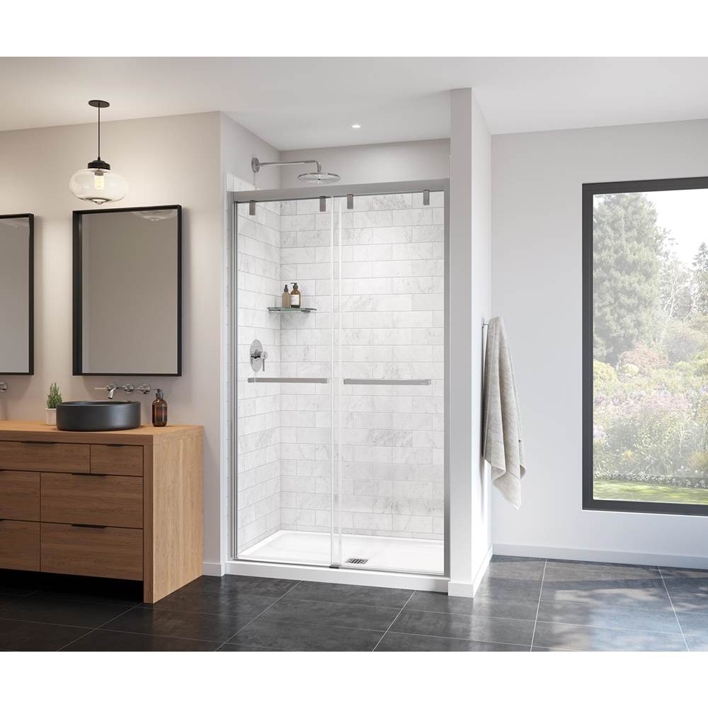Maax Uptown 44-47 x 76 in. 8 mm Bypass Shower Door for Alcove Installation with Clear glass in Chrome