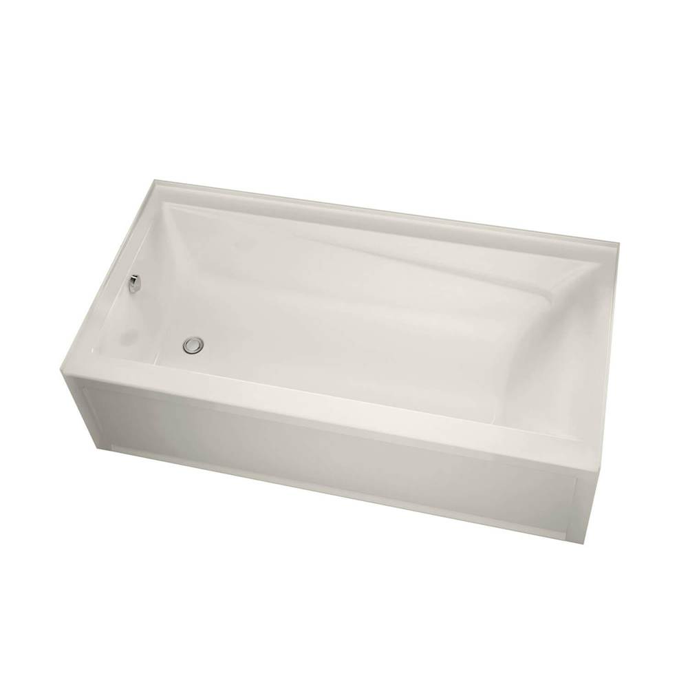 Maax Exhibit 6030 IFS AFR Acrylic Alcove Right-Hand Drain Bathtub in Biscuit
