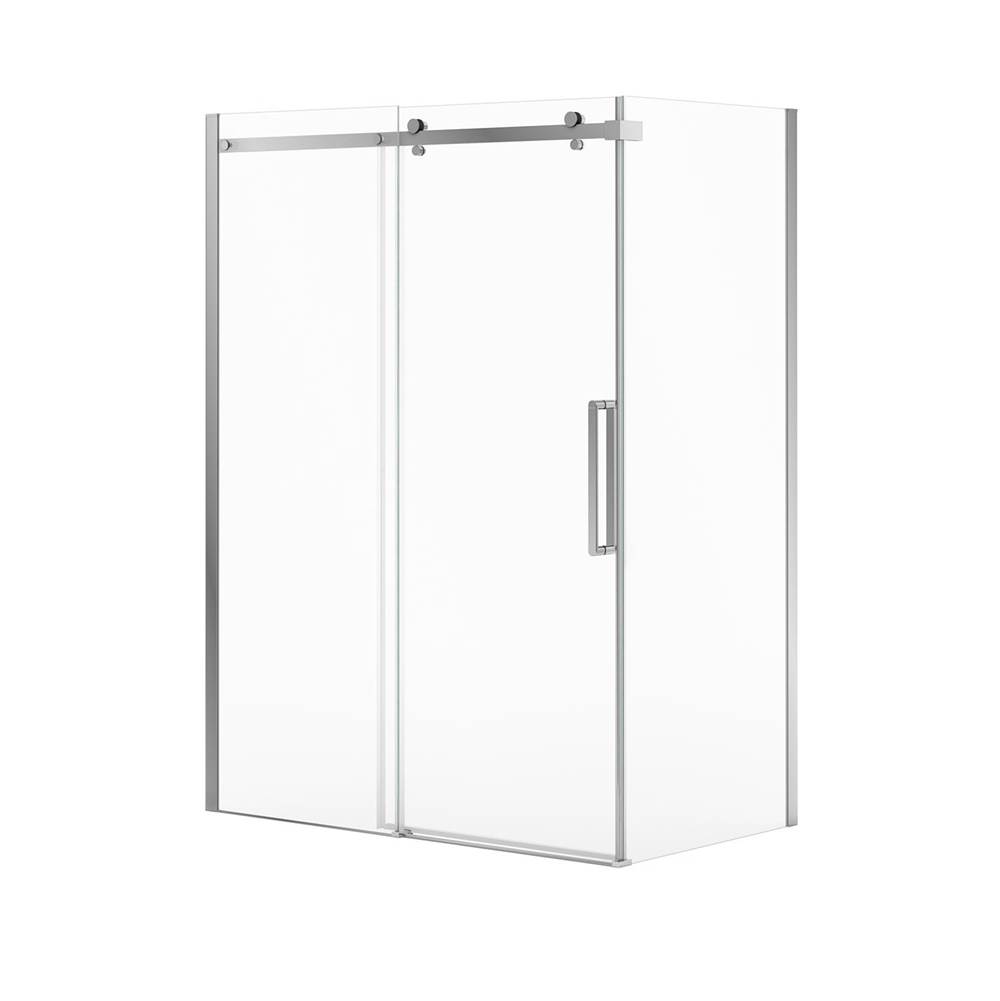 Maax Halo Pro GS Return Panel for 36 in. Base with GlassShield® glass in Chrome
