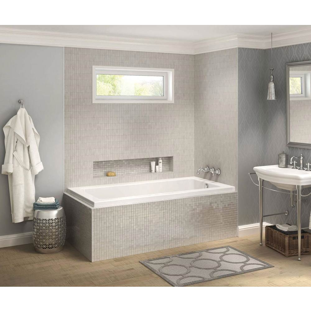 Maax Pose 6030 IF Acrylic Corner Right Left-Hand Drain Bathtub in White
