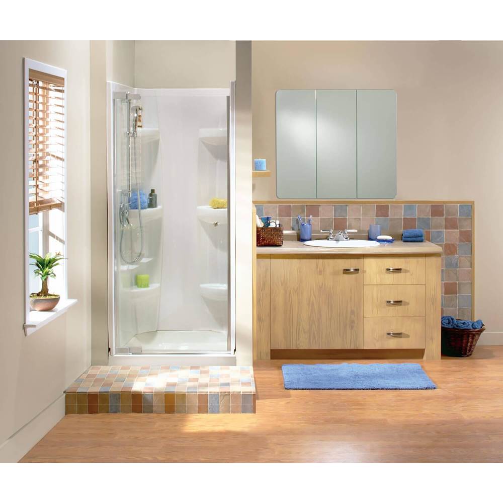 Maax Square Base 32 3 in. 32 x 32 Acrylic Alcove Shower Base with Back Center Drain in White