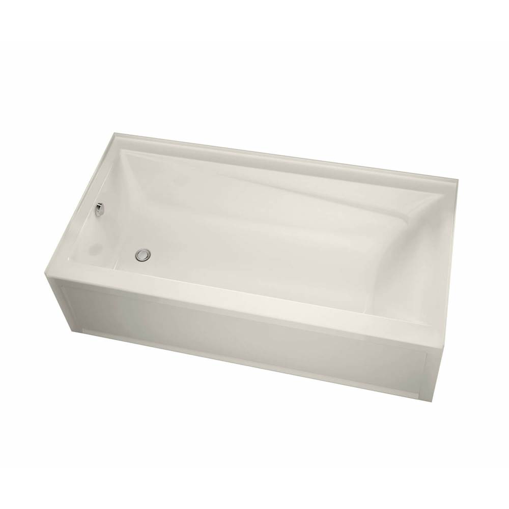 Maax Exhibit 6030 IFS Acrylic Alcove Right-Hand Drain Aeroeffect Bathtub in Biscuit
