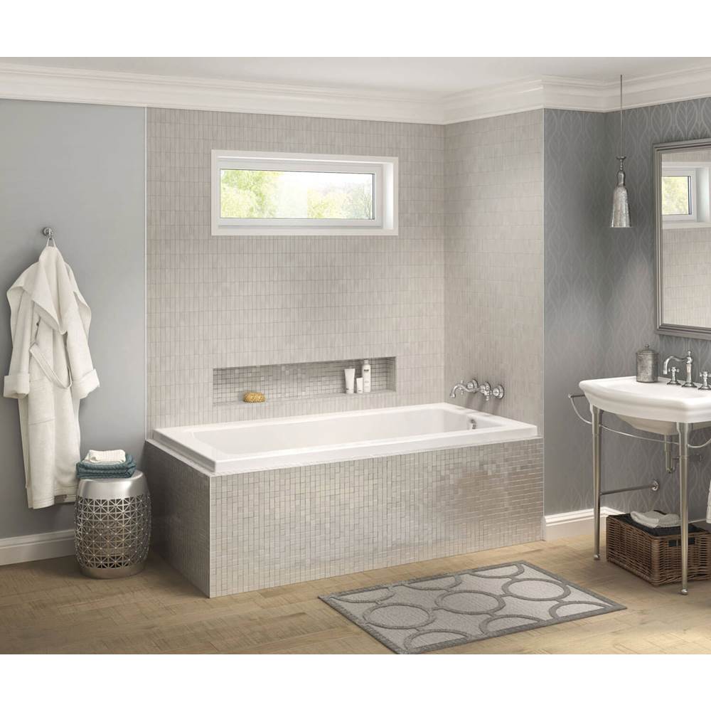Maax Pose 6636 IF Acrylic Corner Right Left-Hand Drain Combined Whirlpool & Aeroeffect Bathtub in White