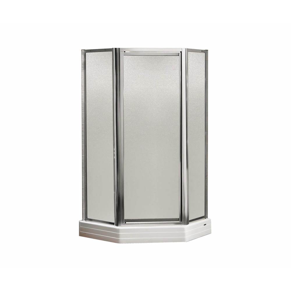 Maax Silhouette Plus Neo-angle 38 x 38 x 70 in. Pivot Shower Door for Corner Installation with Hammer glass in Chrome