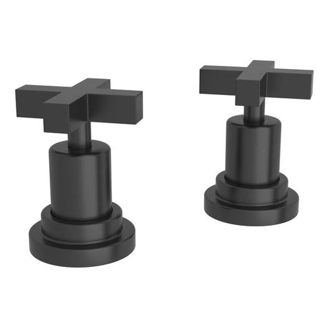 Rohl Rohl Lombardia And Avanti Bath Pair Of 1/2'' Hot And Cold Sidevalves Only In Matte Black With Cross Handles
