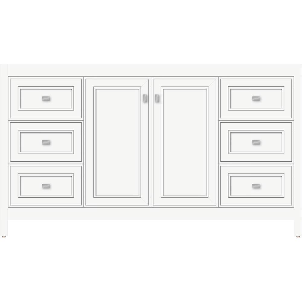 Strasser Woodenworks 60 X 18.5 X 34.5 Alki View Vanity Deco Miter Sat White Sb